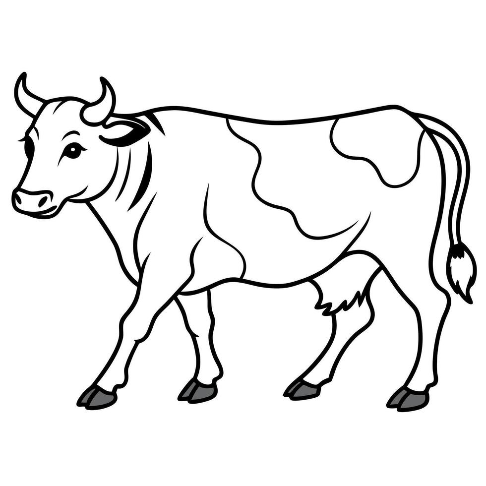 Cow walks icon vector