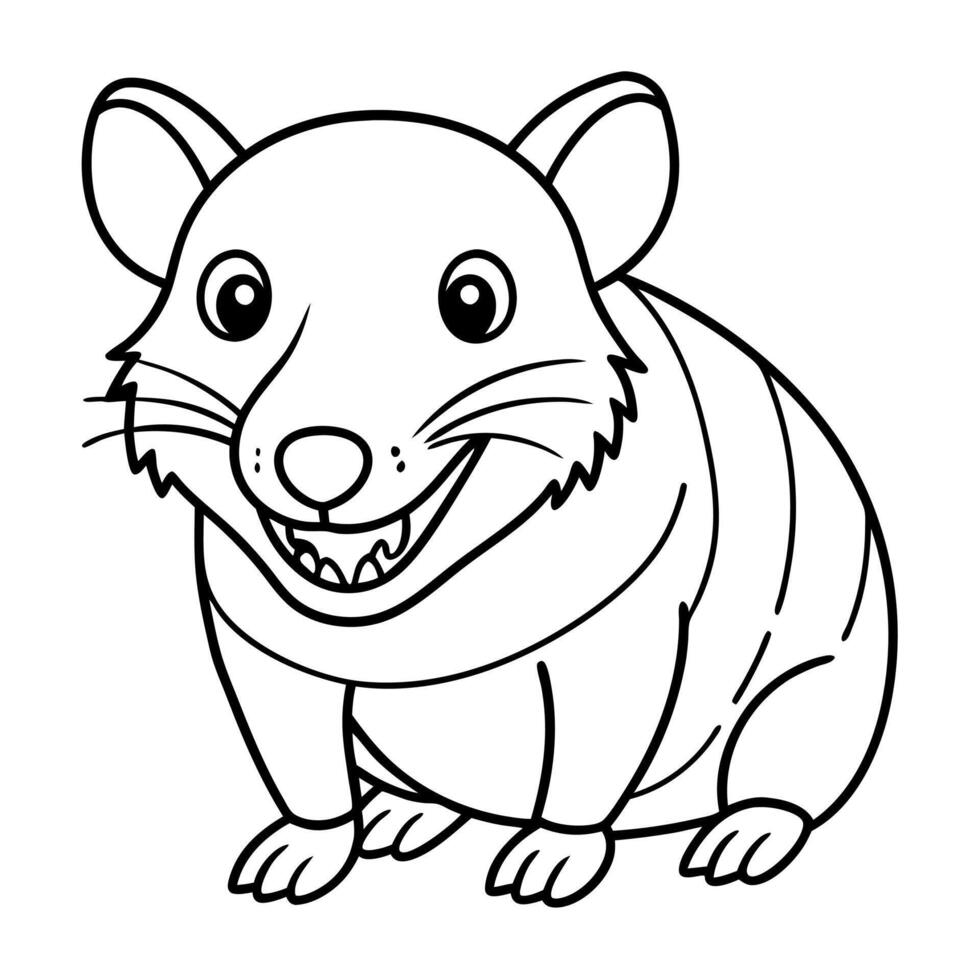 Cuban Solenodon rodent smiles icon vector