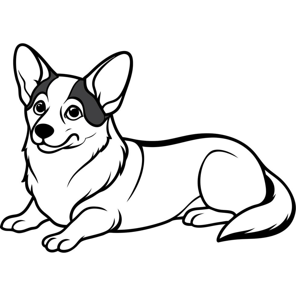 Corgidor dog lies icon vector