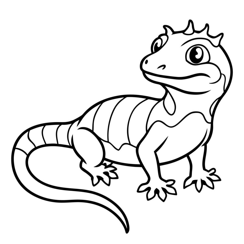Crested Gecko sits icon vector