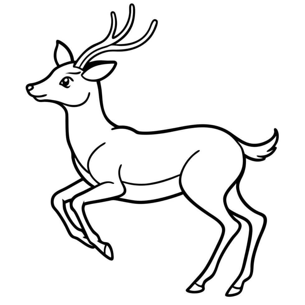 Coues Deer jumps icon vector