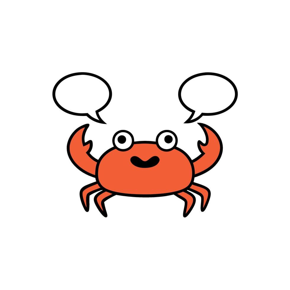 Crab speaks icon vector