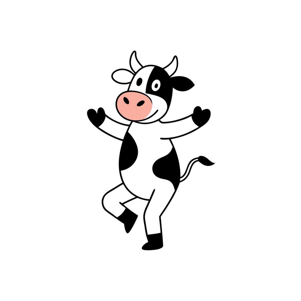 Cow dancing icon vector