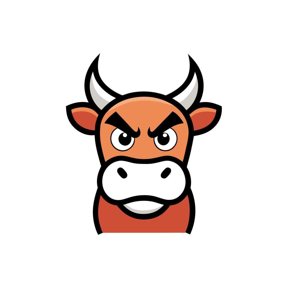 Cow angry icon vector