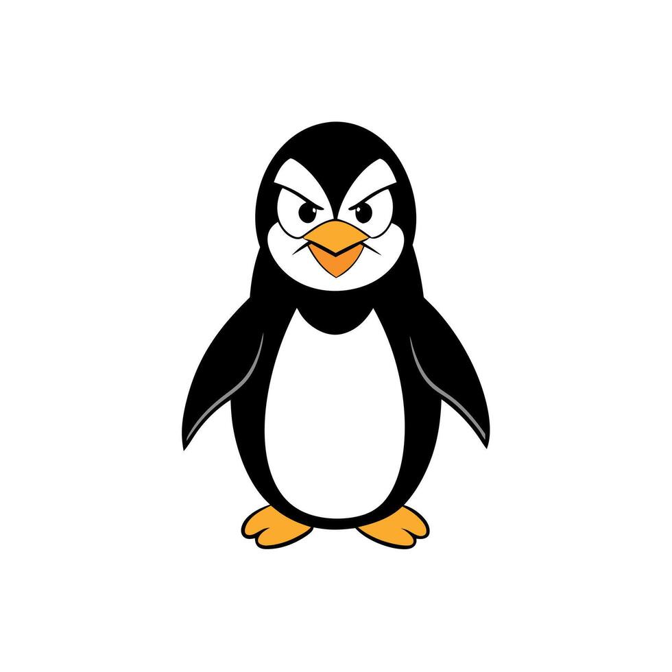 Crested Penguin angry icon vector