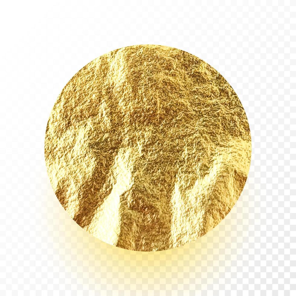 Gold foil, shiny handmade circle. Golden glittering texture, pattern. Luxury shining hand drawn background. Wedding, greeting card decoration element. Modern minimalist art. illustration vector