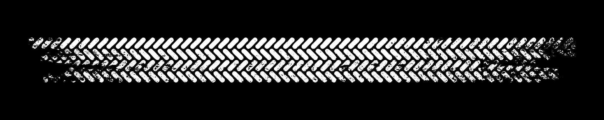 Grunge tire track, wheel braking marks. White truck, car or motorcycle tread pattern silhouette. Auto race, motorsport, speed racing design element. illustration vector