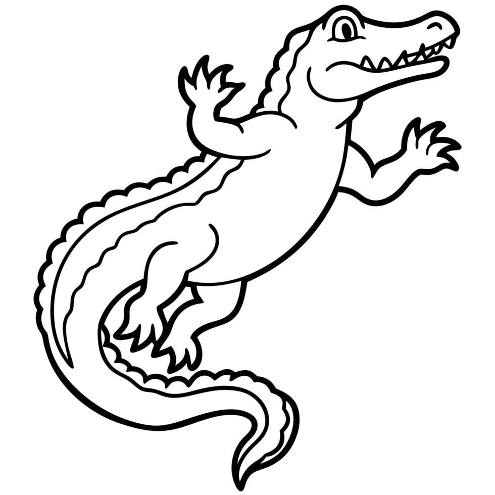 Crocodile jumps icon vector