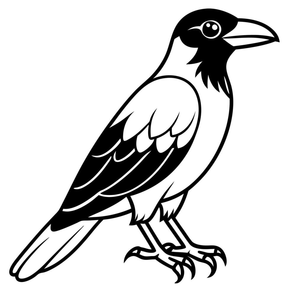 Crow bird sits icon vector
