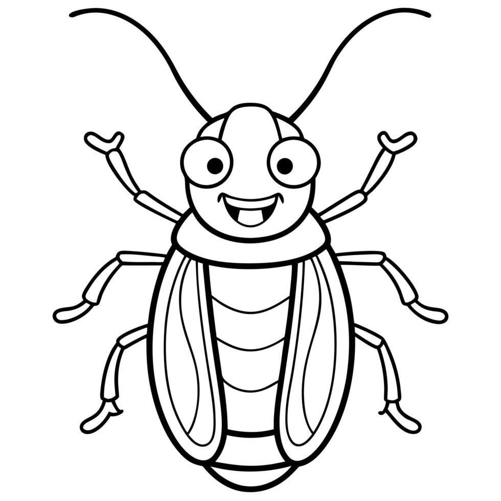 Cucumber Beetle bug smiles icon vector