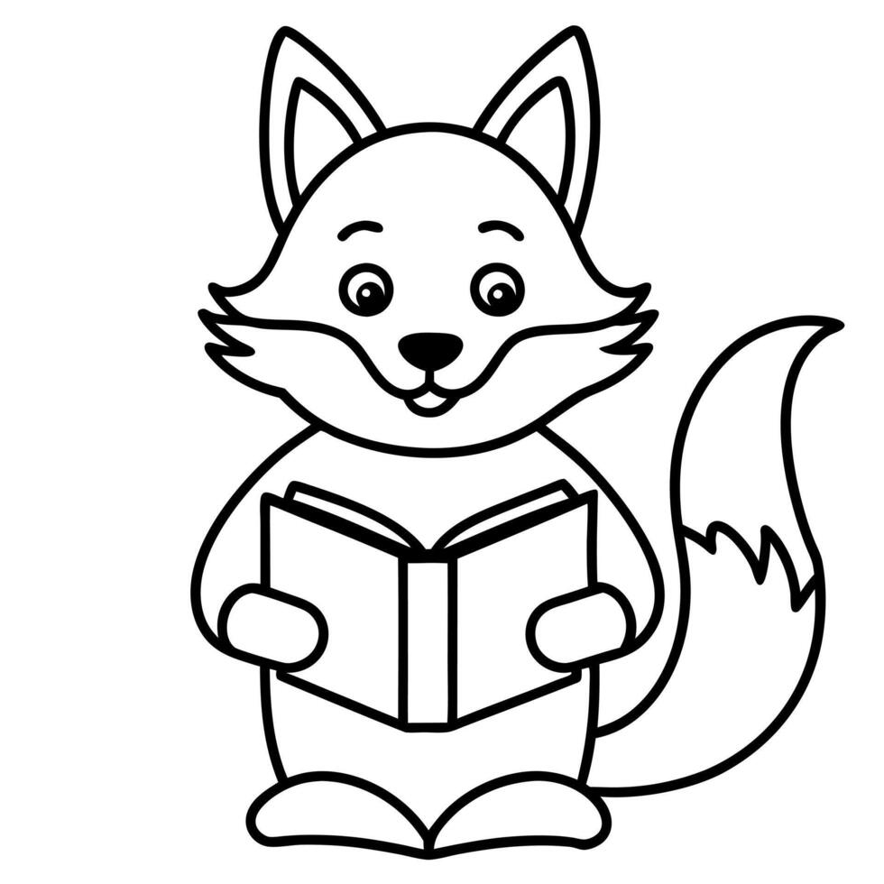 Culpeo fox reading icon vector