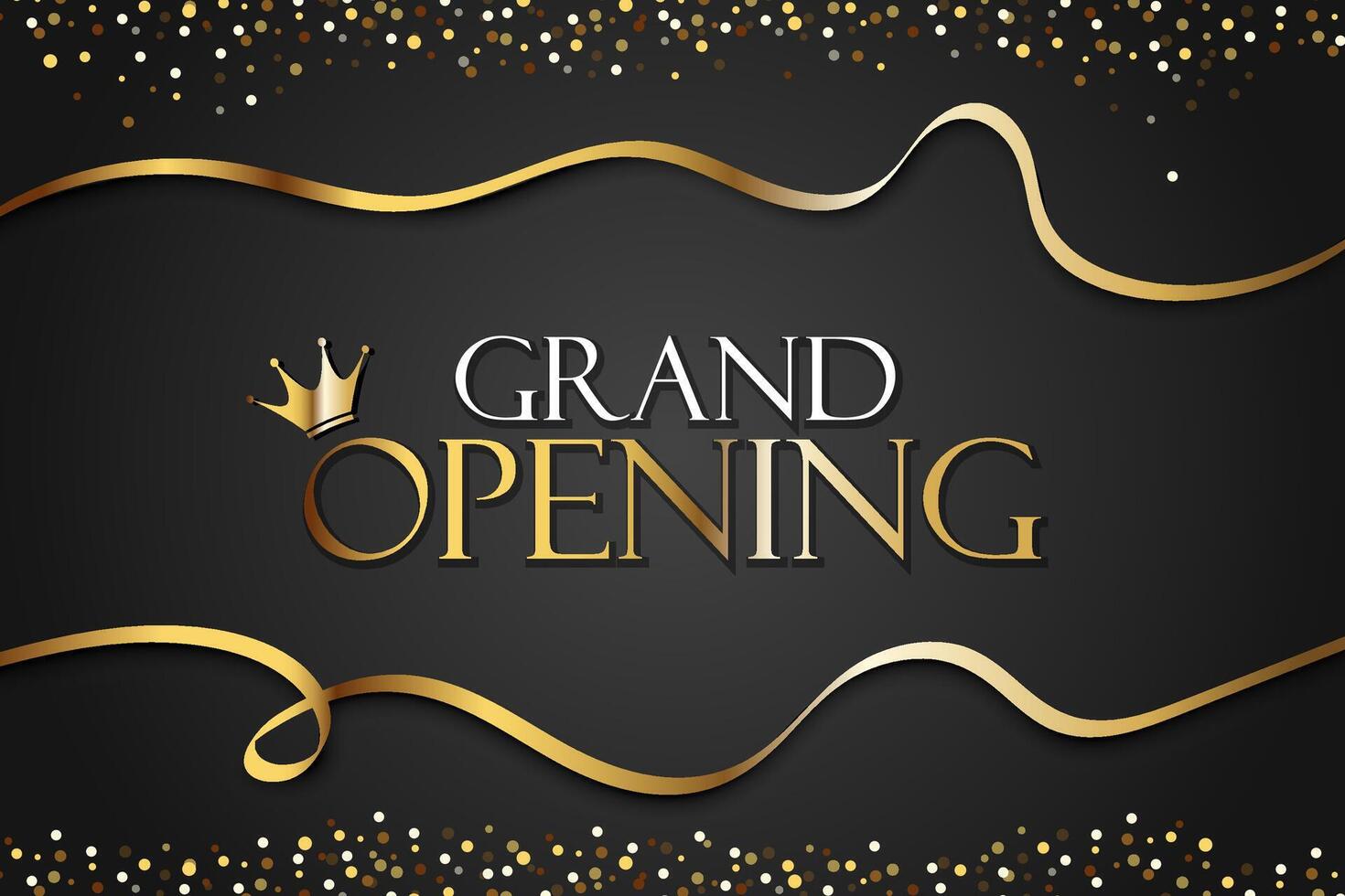 card opening ceremony with luxurious gold color theme vector