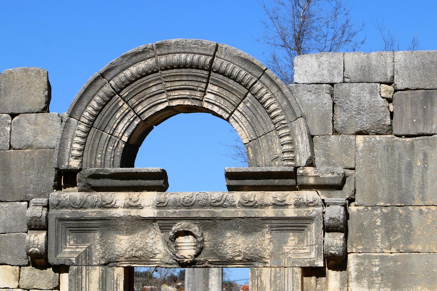 Baram Israel 03 06 2024. Ancient synagogue from the late Second Temple period. photo