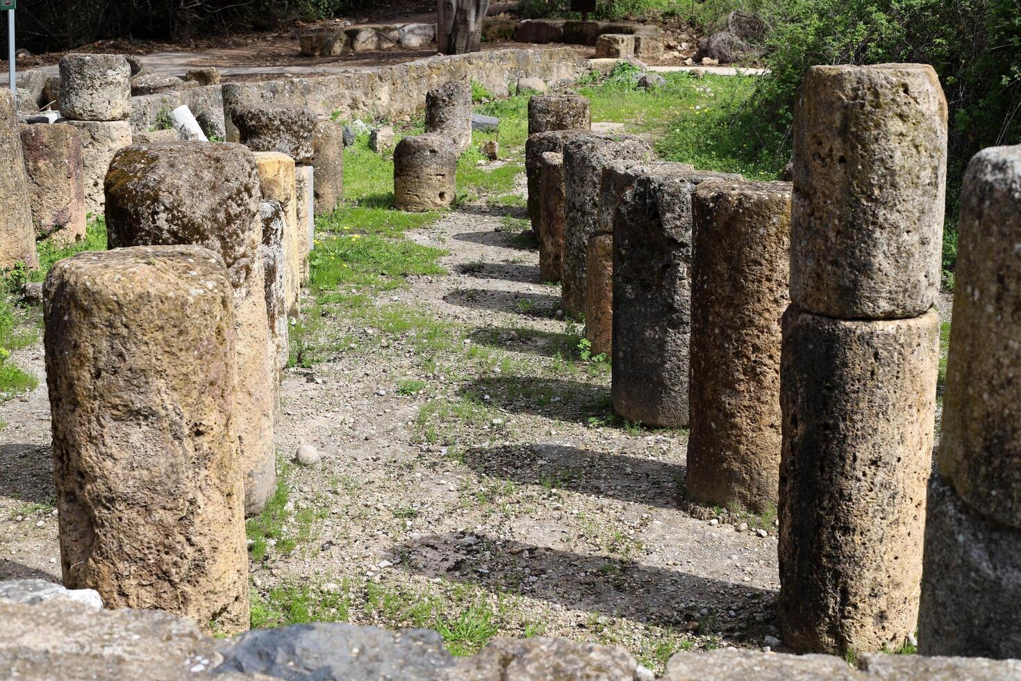 Banias Israel 05 02 2024 . Banias is an ancient temple and fortress of Pan and a nature reserve. photo