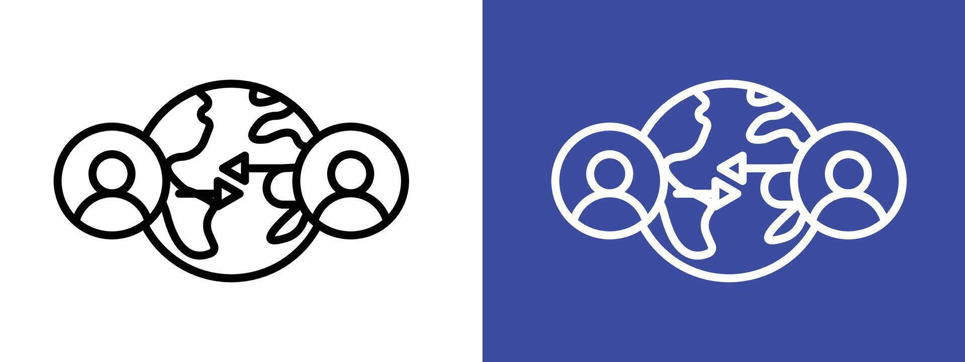 Globalization icon set vector