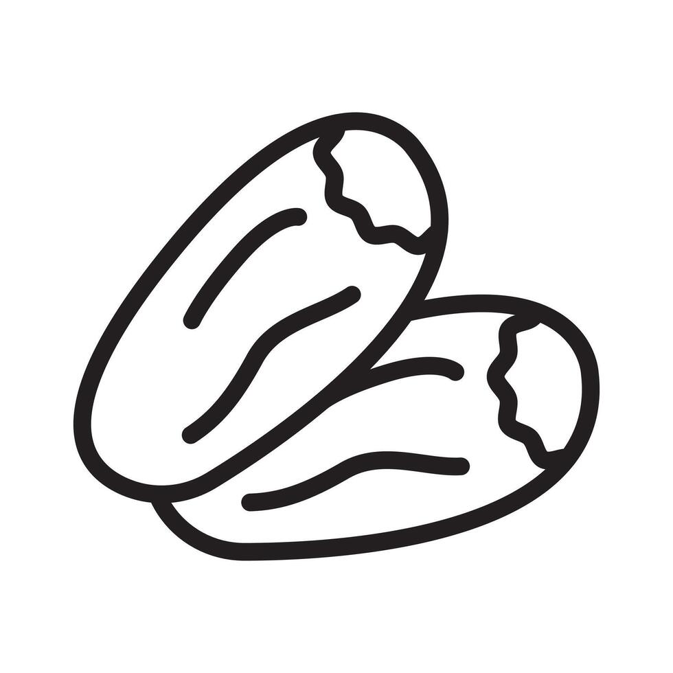 Arab date fruit icon Black line art logo vector
