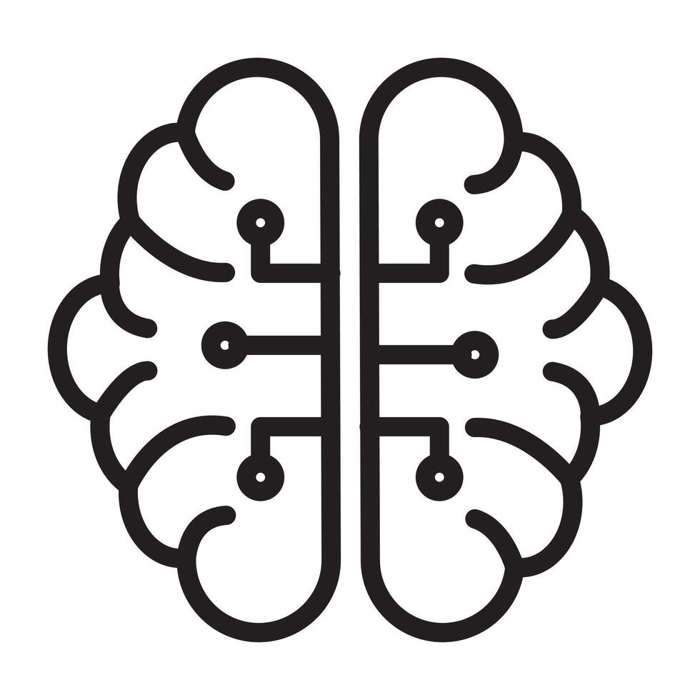 Artificial intelligence icon Black line art logo vector