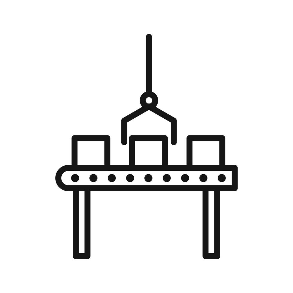 Assembly line icon Black line art logo vector