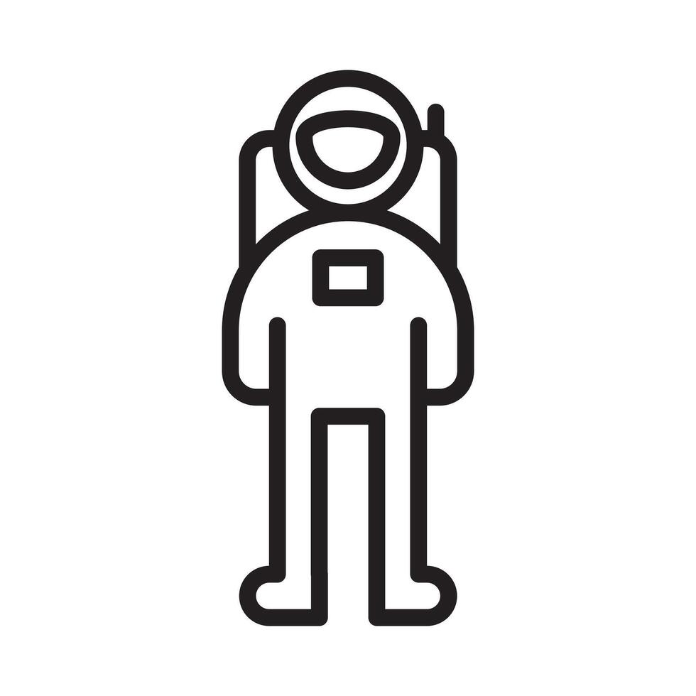 Astronaut or cosmonaut icon Black line art logo vector