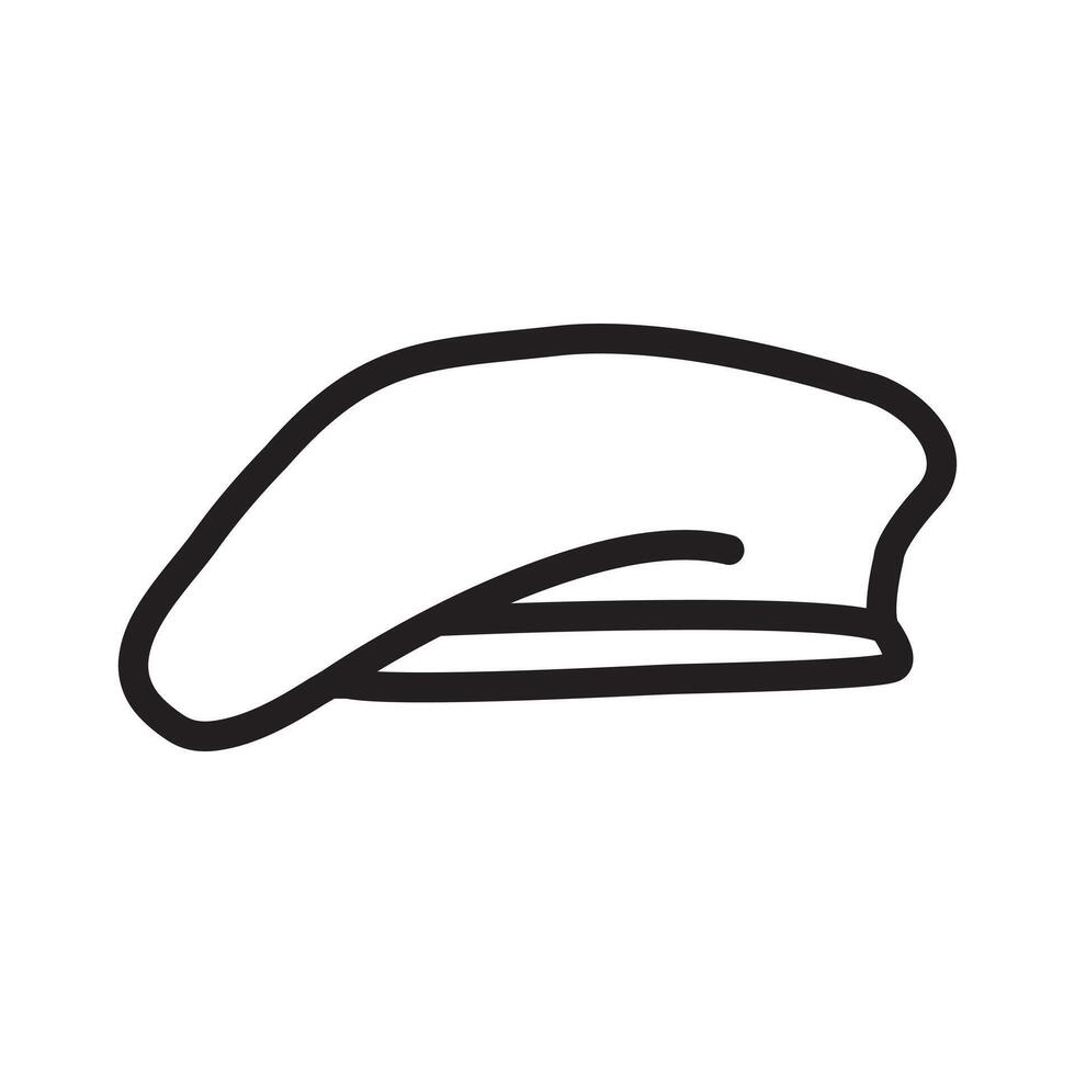 Beret icon Black line art logo vector