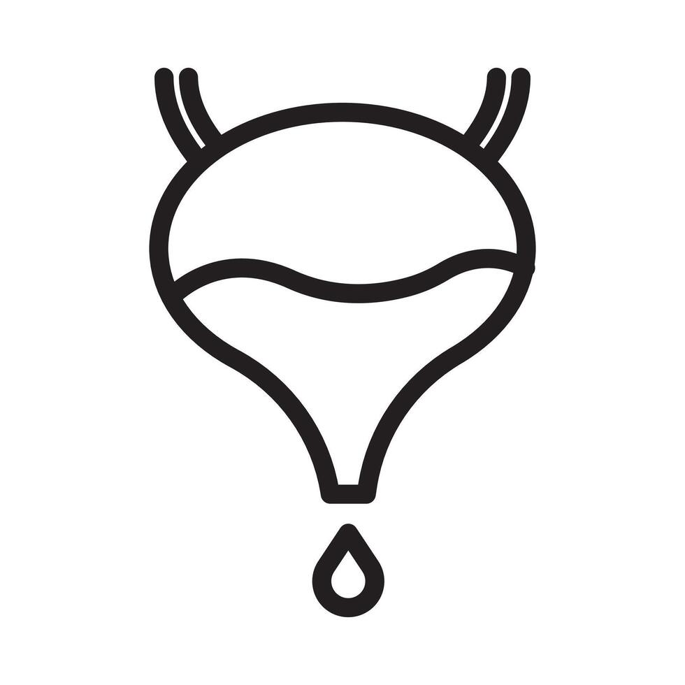 Bladder flush icon Black line art logo vector