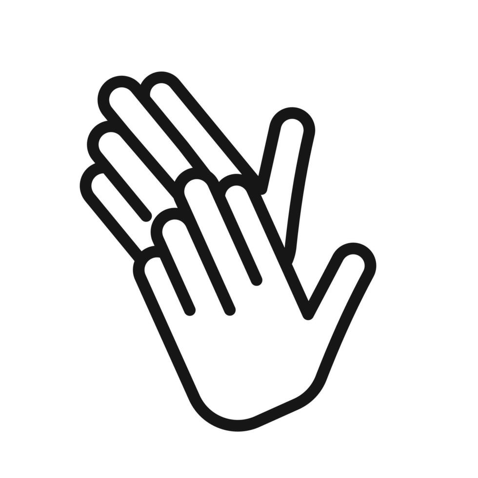 Clapping hand icon Black line art logo vector