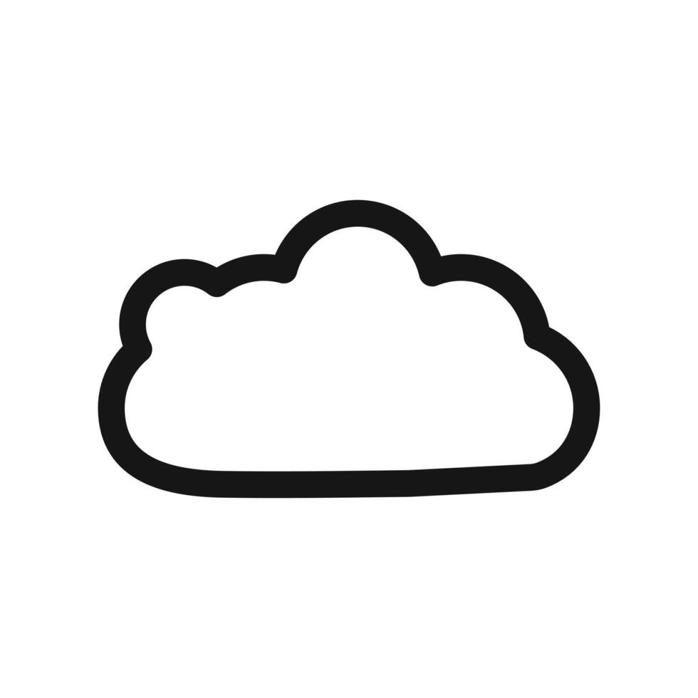 Cloud icon Black line art logo vector