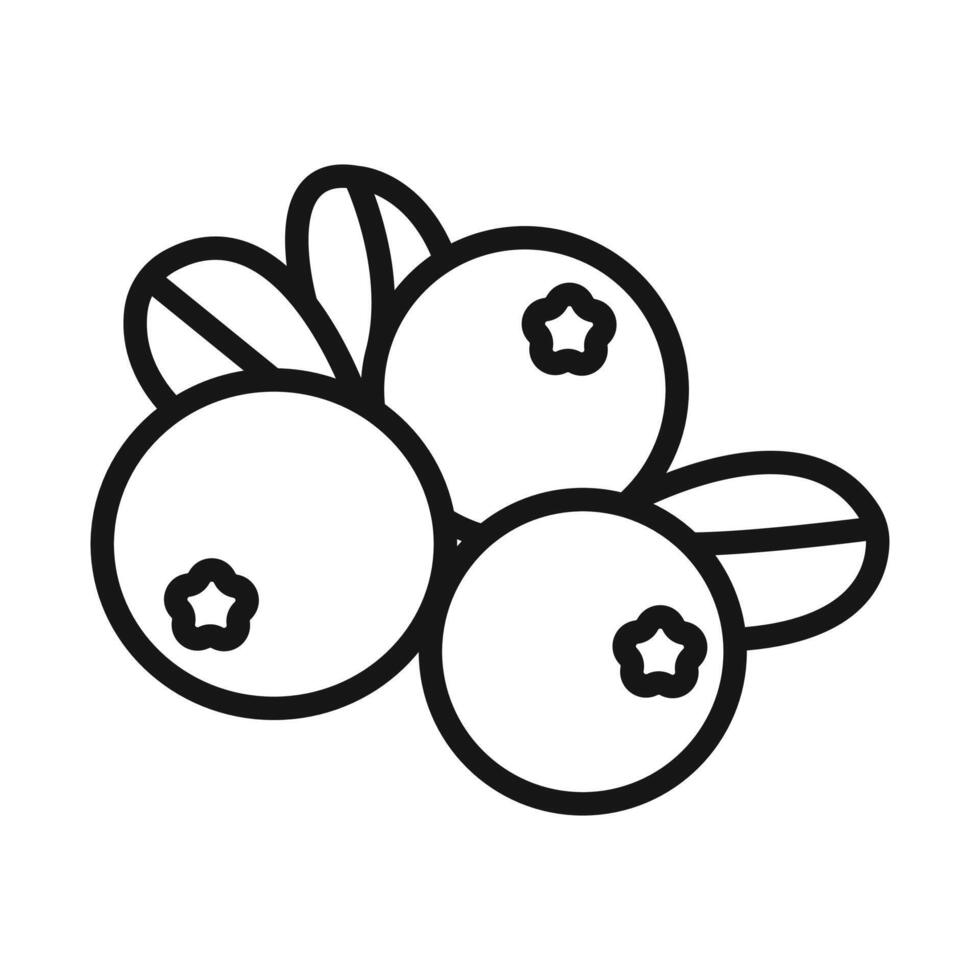 Cranberry icon Black line art logo vector