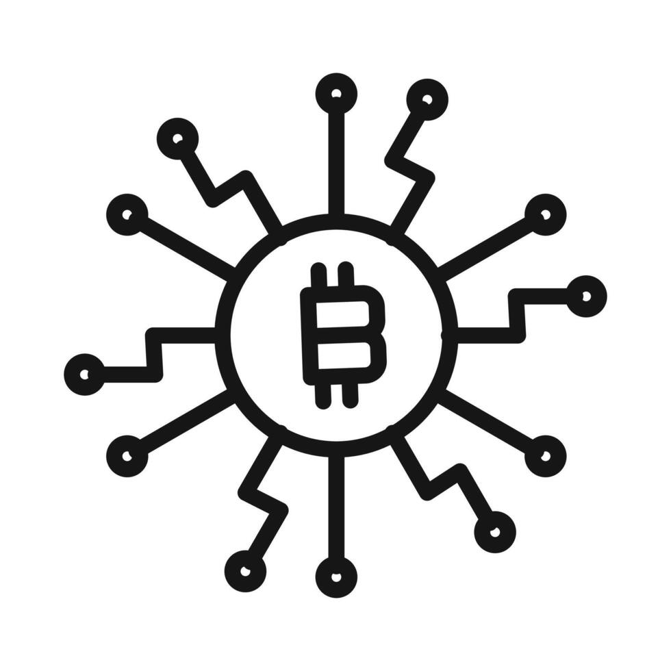 Digital Currency icon Black line art logo vector