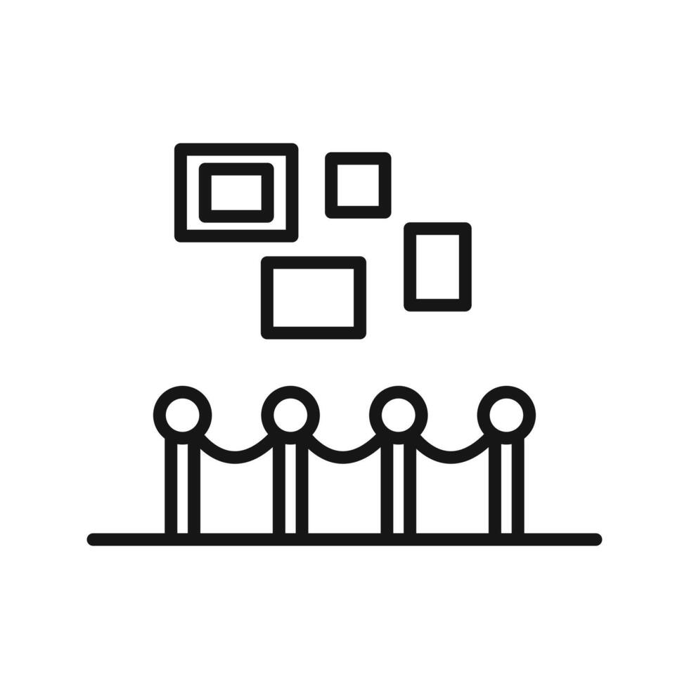 Exhibit icon Black line art logo vector