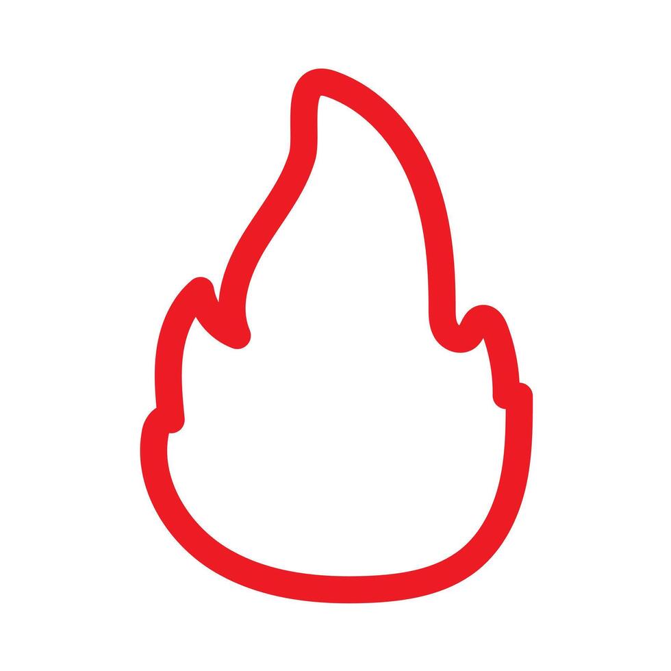 Flame fire icon Black line art logo vector