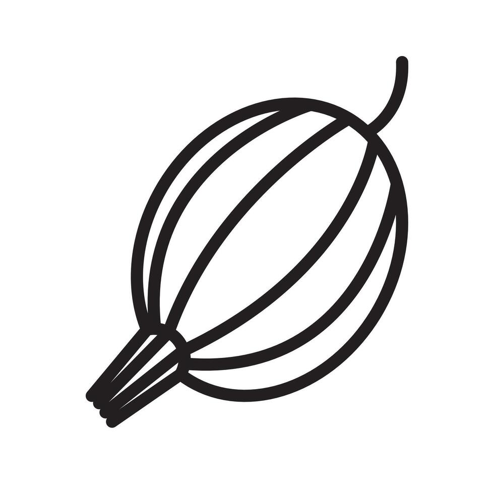 Gooseberry icon Black line art logo vector