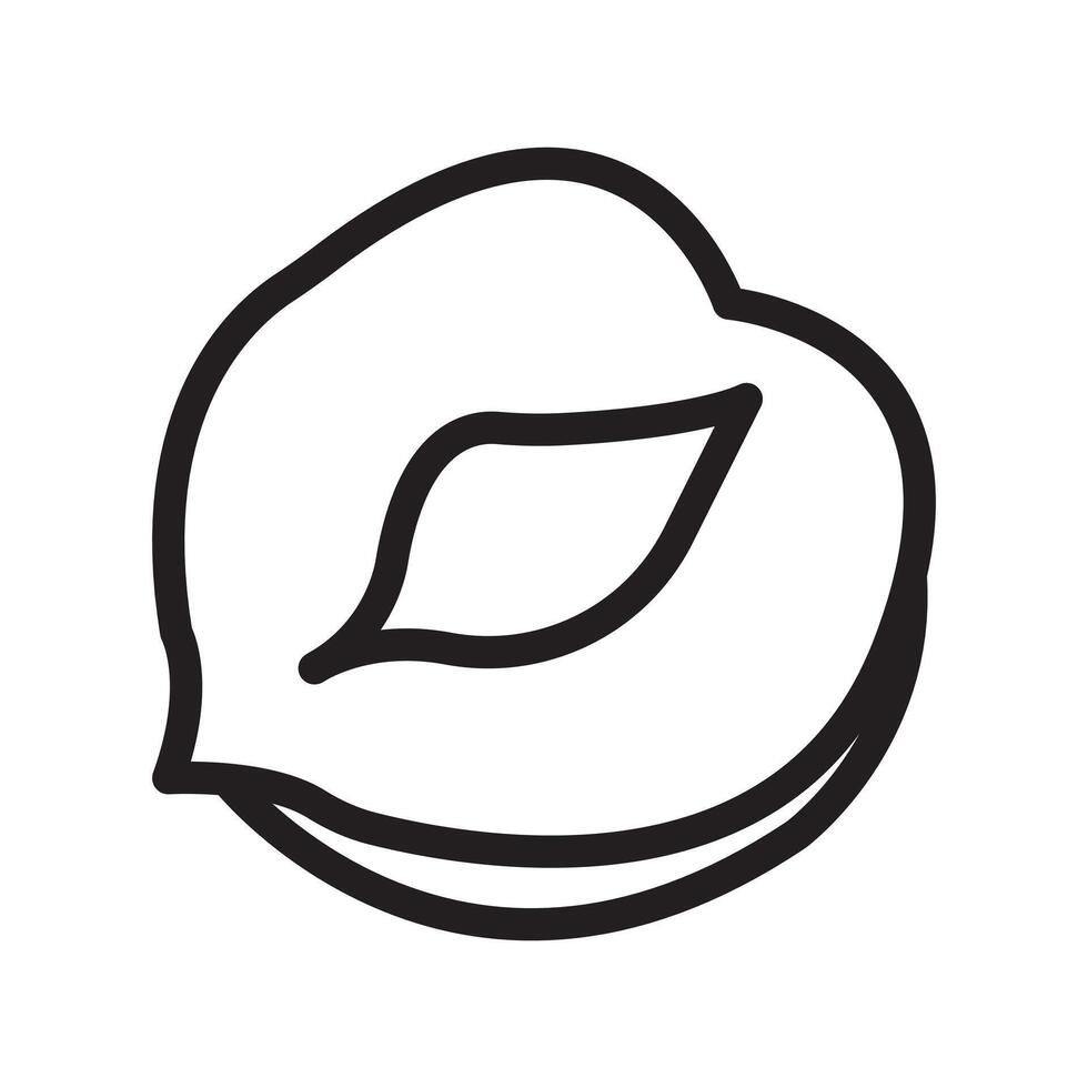 Hazelnut icon Black line art logo vector