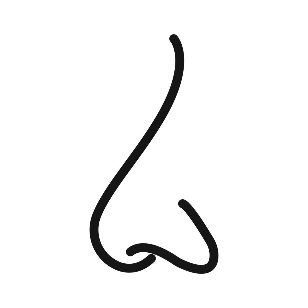 Human nose icon Black line art logo vector
