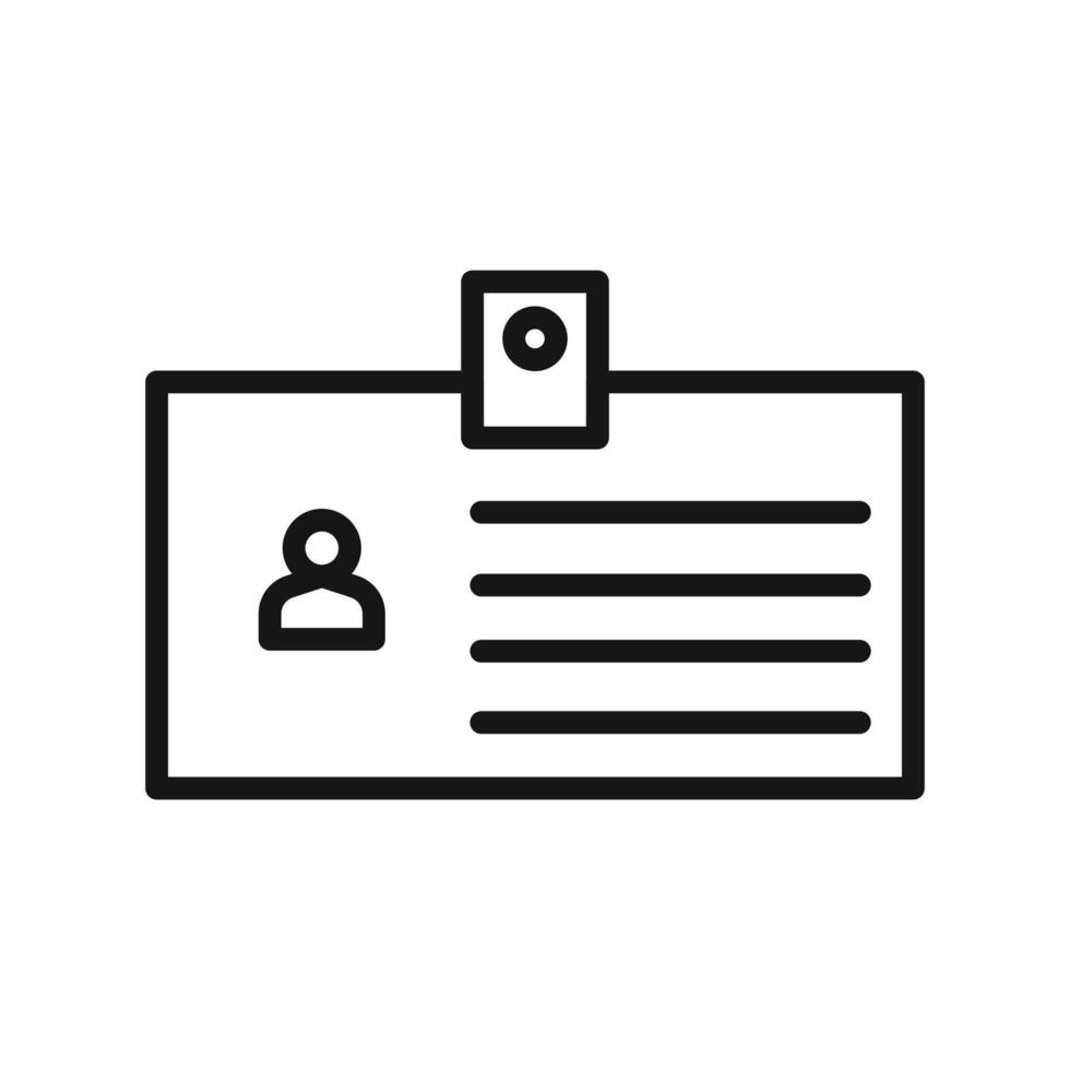 Identification card icon Black line art logo vector