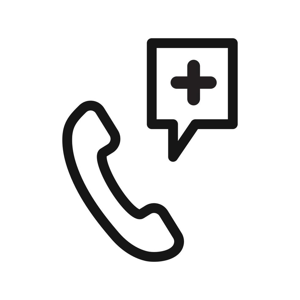 Medical help icon Black line art logo vector