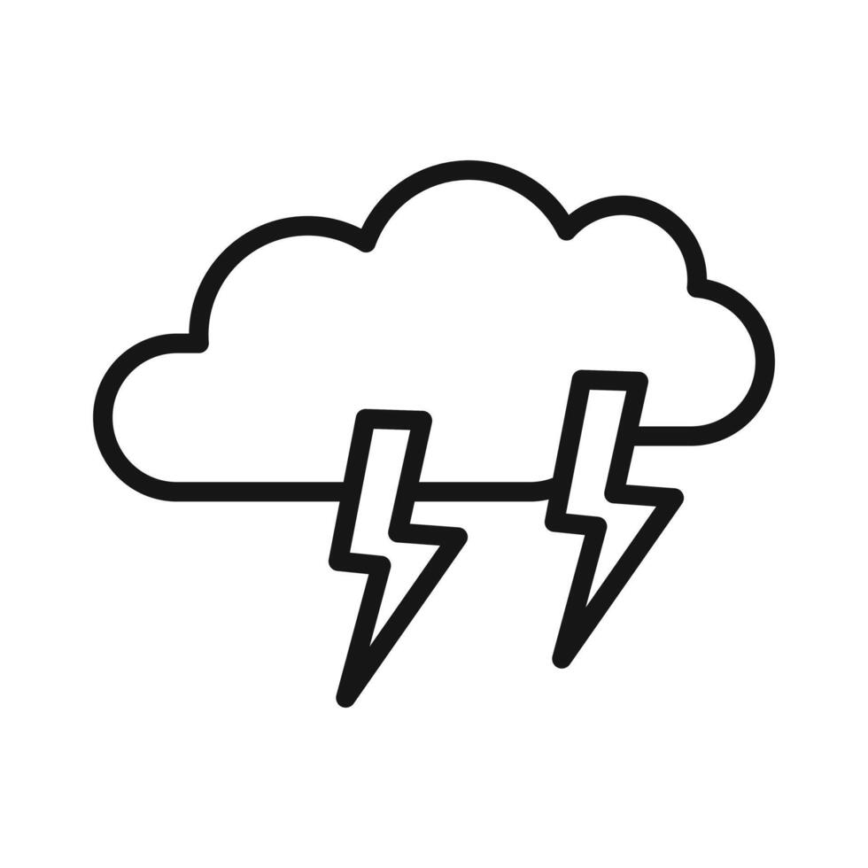 Lightning icon Black line art logo vector