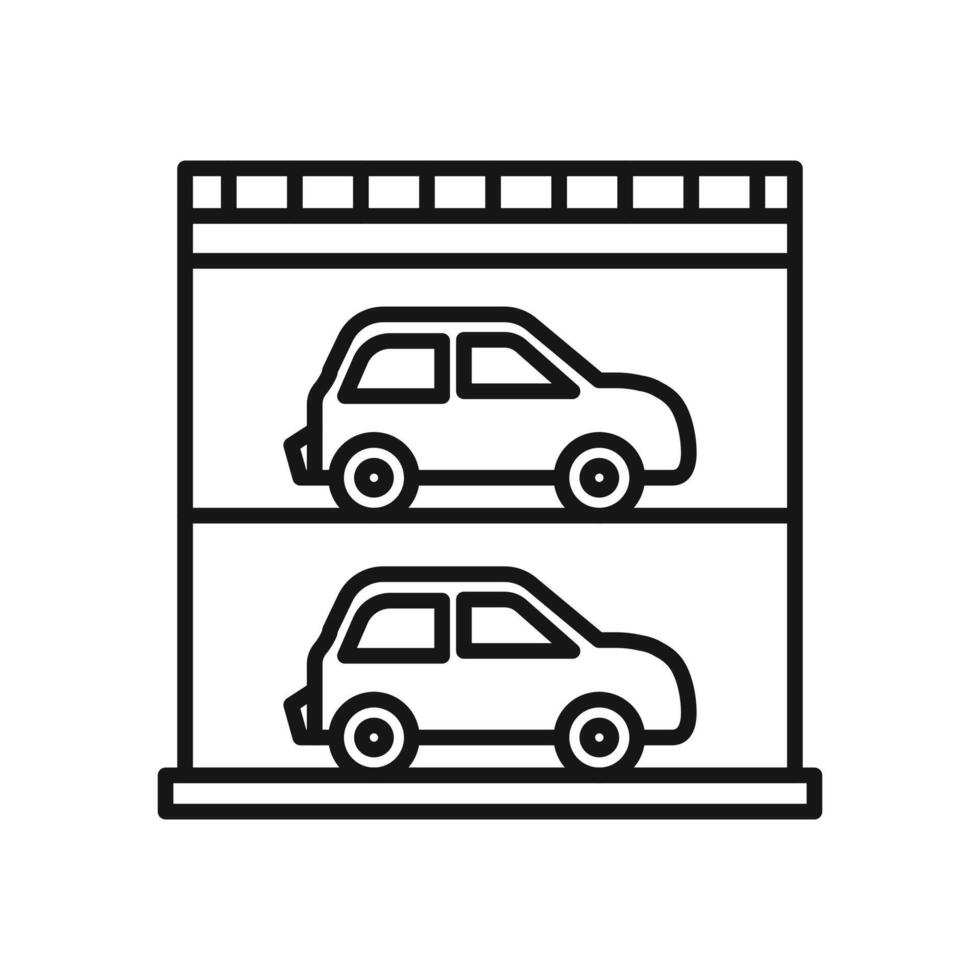 Multi Storey Parking icon Black line art logo vector