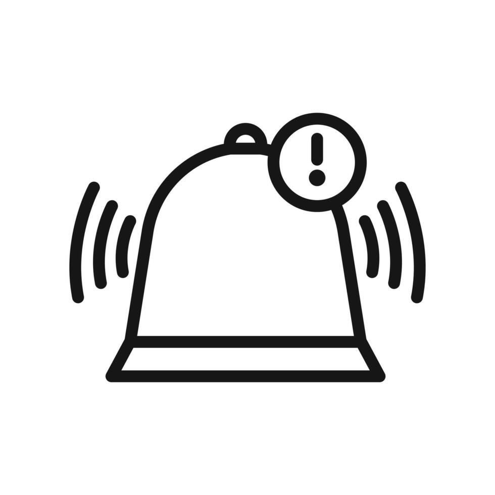 Notification bell icon Black line art logo vector