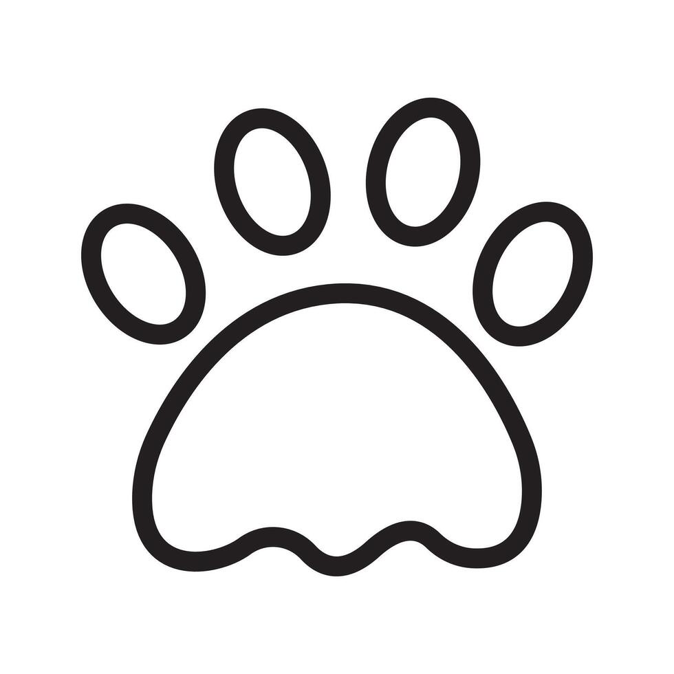 Paw icon Black line art logo vector