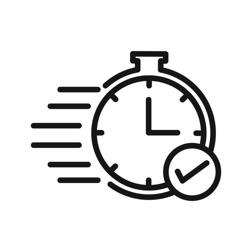 Quick approval icon Black line art logo vector