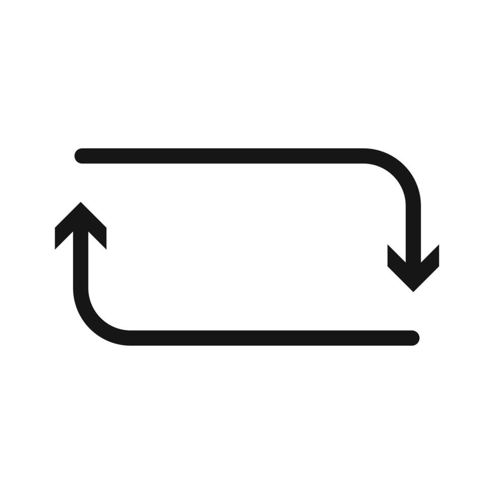 Repeat reload arrow icon Black line art logo vector