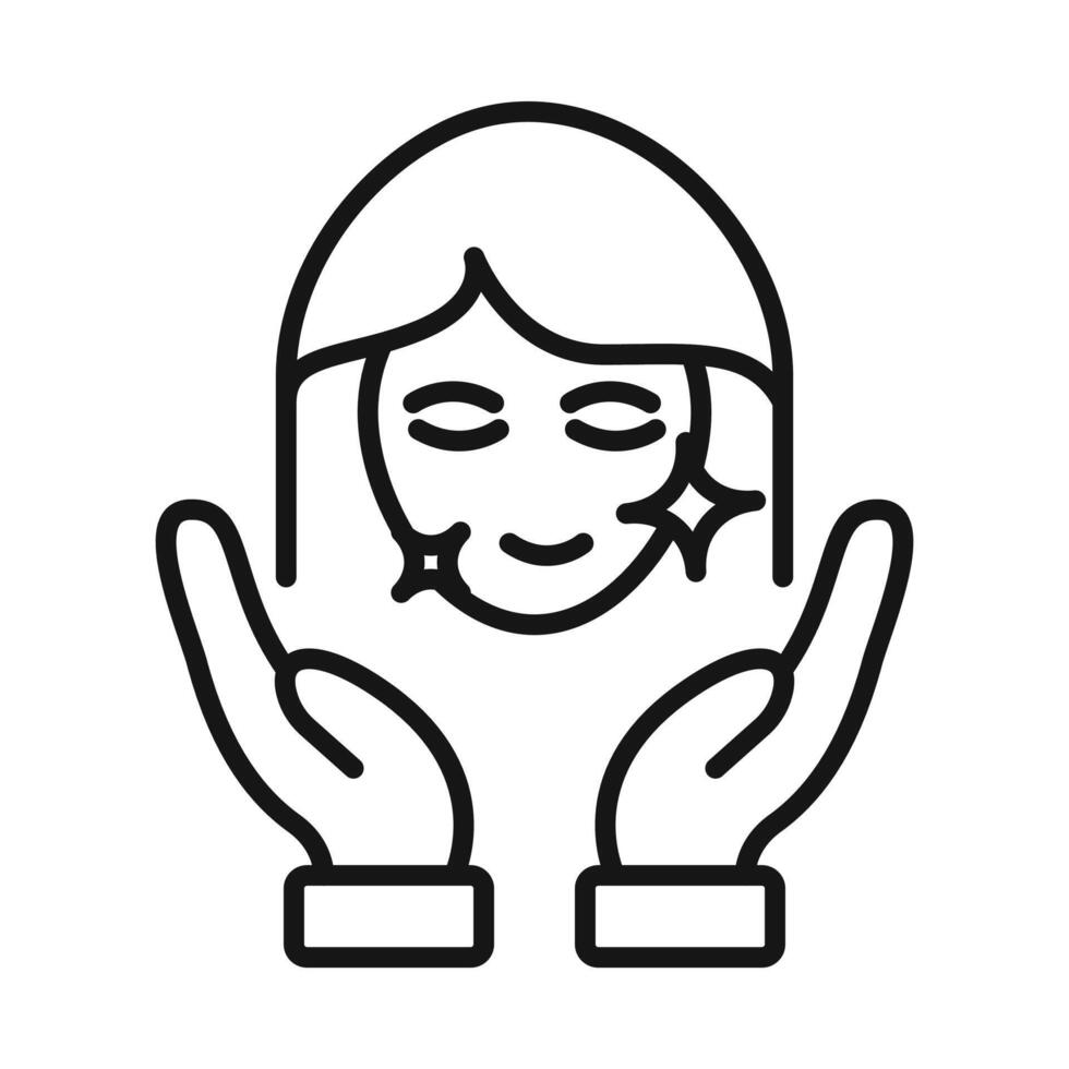 Skin care icon Black line art logo vector