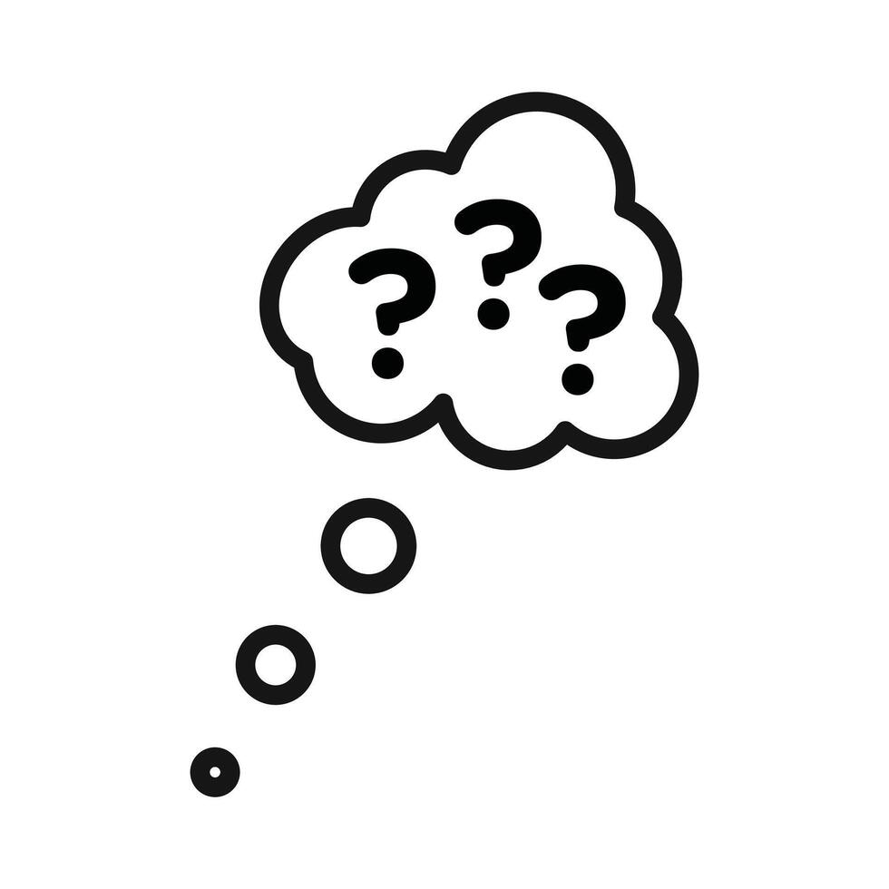 Thinking icon Black line art logo vector