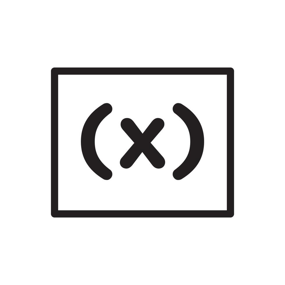 Variable symbol icon Black line art logo vector