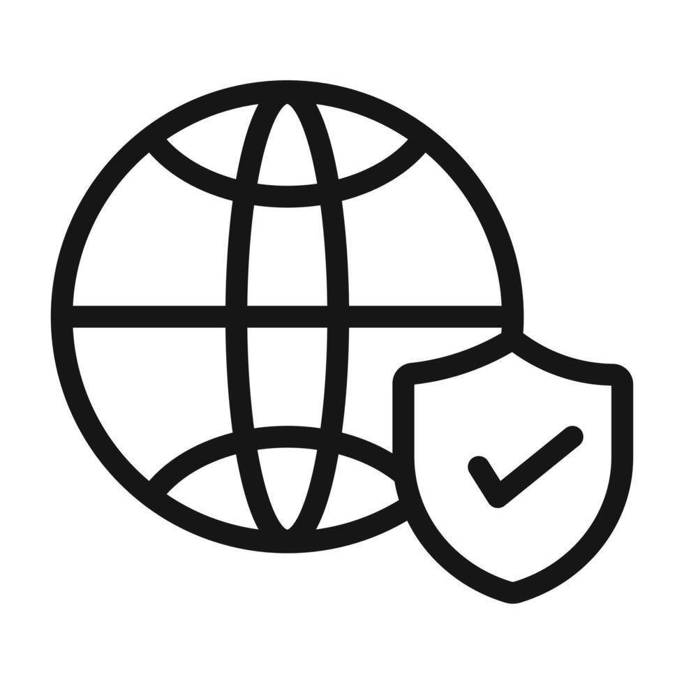 Web Security icon Black line art logo vector