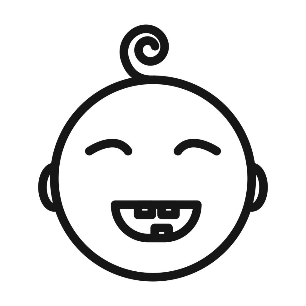 baby dental icon Black line art logo vector