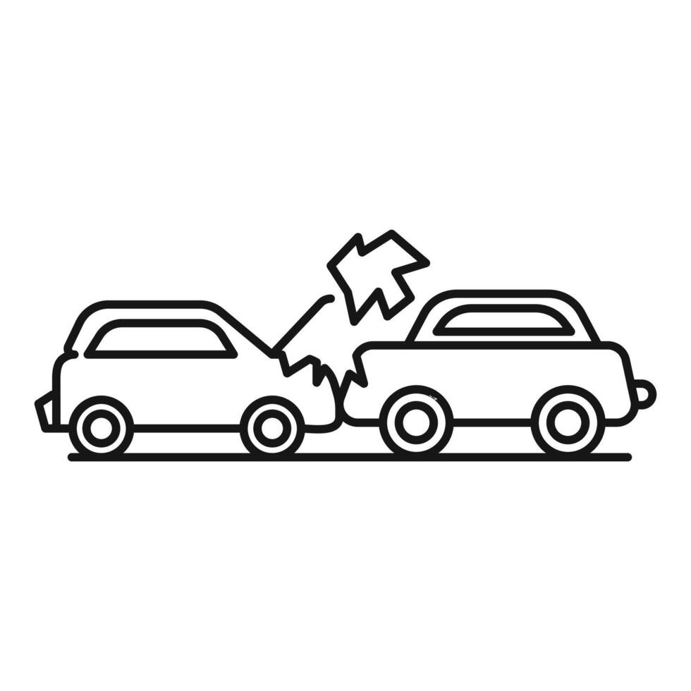 car accident icon Black line art logo vector
