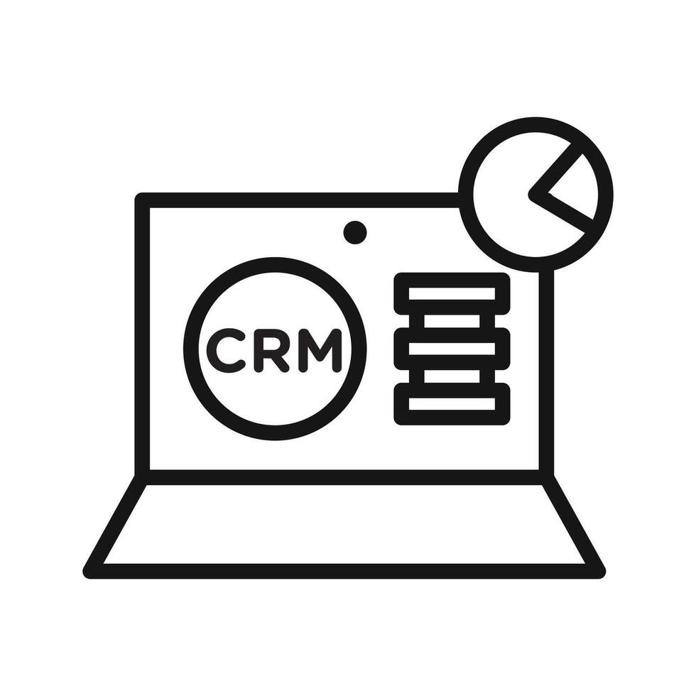 crm icon Black line art logo vector