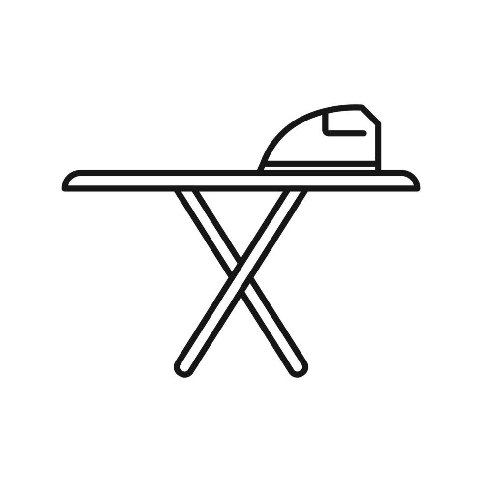 ironing table icon Black line art logo vector